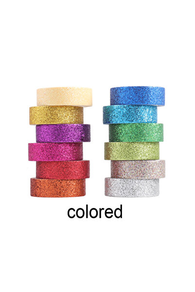 Choice colored 12 Rolls/Box of Exquisite Shiny Dusting Washi Tape, DIY Diary,...