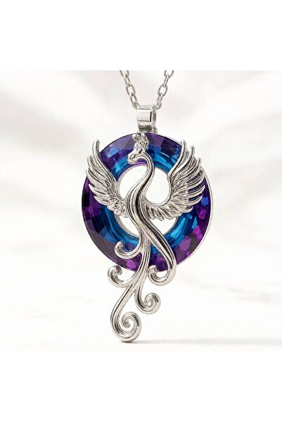 Choice XL1121 Huitan Personality Phoenix Necklace with Circle Colorful CZ Hip...