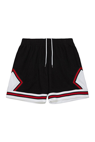Mitchell & Ness Επώνυμα μαύρα σορτς French Terry με σχέδιο διαμαντιών