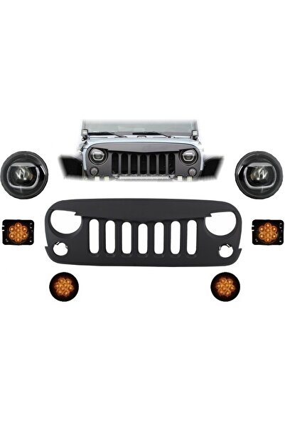 Angels Auto Kit Grila Centrala si Lampi Semnalizare LED compatibil cu Jeep Wr...