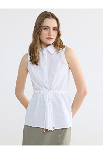 LC Waikiki White Gathered Women's Shirt