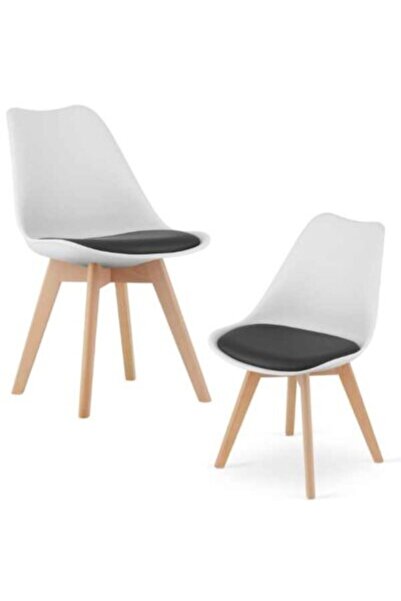 Mercaton Σετ 2 καρεκλών σκανδιναβικού στυλ, με πόδια από ξύλο οξιάς, κάθισμα ...