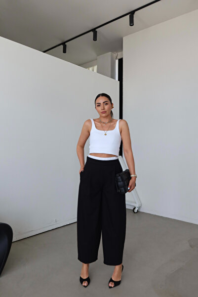 Özge Özgenç Beli Part Detailed Carrot Trousers