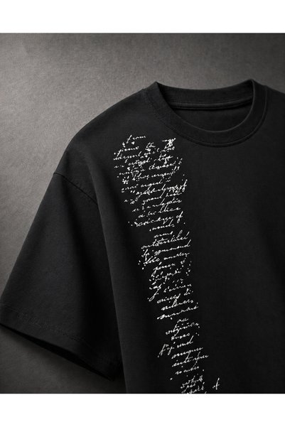 YOLO STREET Oversize Black T-Shirt Unisex Cotton Premium Printed Streetwear T-Shirt