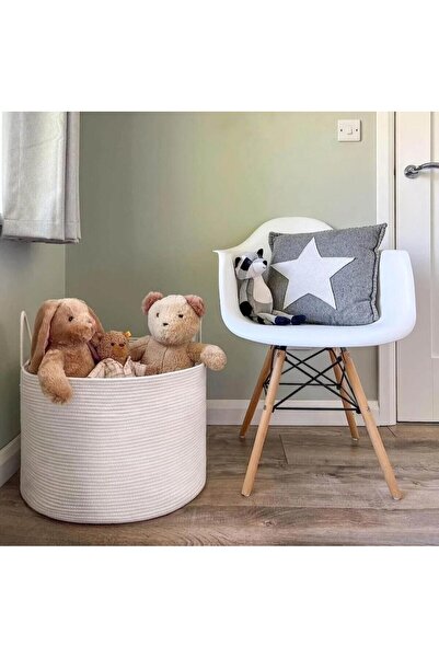SHLM TEKSTİL 35X35 Multi-Purpose Basket, Blanket Basket, Toy Basket, Laundry ...