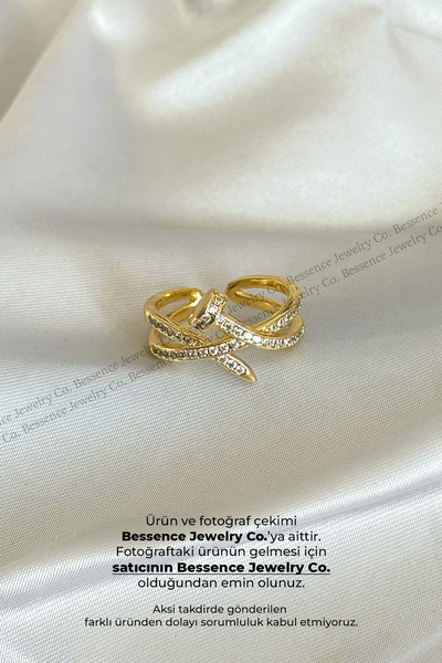 Bessence Jewelry Co 14K Gold VIP Modern Clou Tasarım Zirkon Taşlı Ayarlanabil...