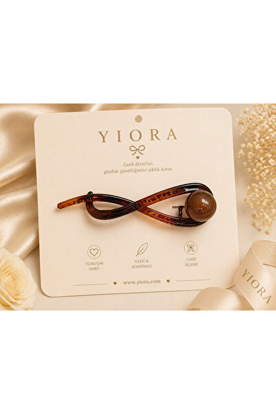 yiora Vintage ρετρό κομψό καφέ χρώμα με μαργαριτάρια κομμένα μαλλιά 11cm - Μο...
