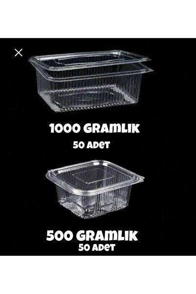 ÇELİKER Plastic Leak-Proof Container 500 Gr - 1000 Gr Disposable Bowl with Li...