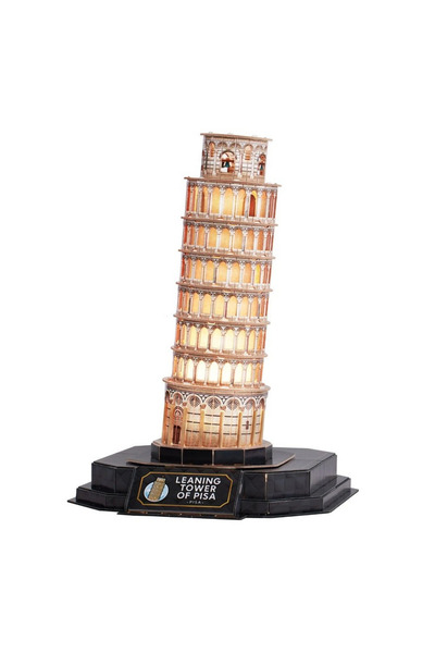 TOYFEST لغز برج بيزا ثلاثي الأبعاد مع إضاءة LED