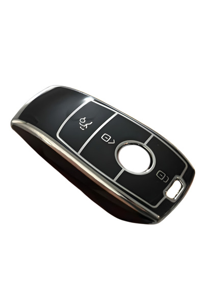 AutoHan Keys غطاء مفتاح مرسيدس الذكي، نوع FBS4، 4 أزرار، أسود-فضي، متوافق مع ...