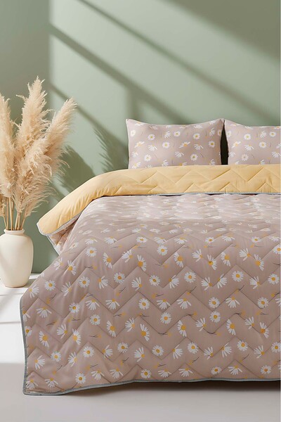 Rivaİstanbul Βαμβακερό καπιτονέ πικέ και κάλυμμα κρεβατιού Vizon Papatya