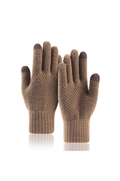 Techsuit - Gloves (ST0013) - from Acrylic, Size 22cm - Coffee, utilizare zilnica