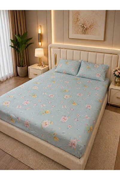 Hanzade Σετ σεντόνια με ελαστική εφαρμογή και σχέδιο, με προστατευτικό στρώμα...