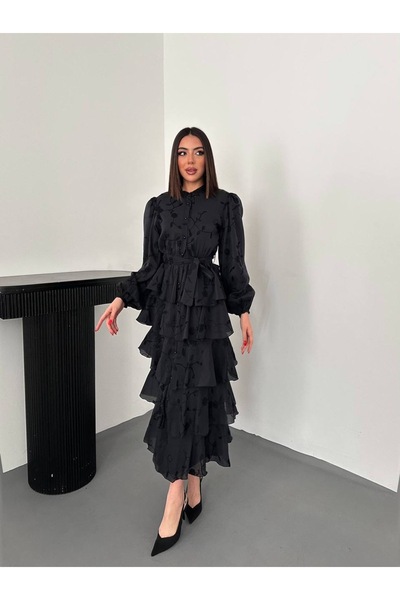 Ekim Store Φόρεμα με στρώσεις και κεντημένα λουλούδια