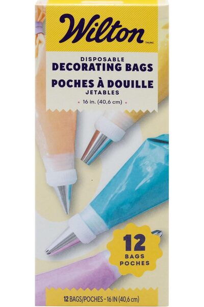 wilton Disposable Decorating Bags, 40 cm, 12 Pieces, Transparent