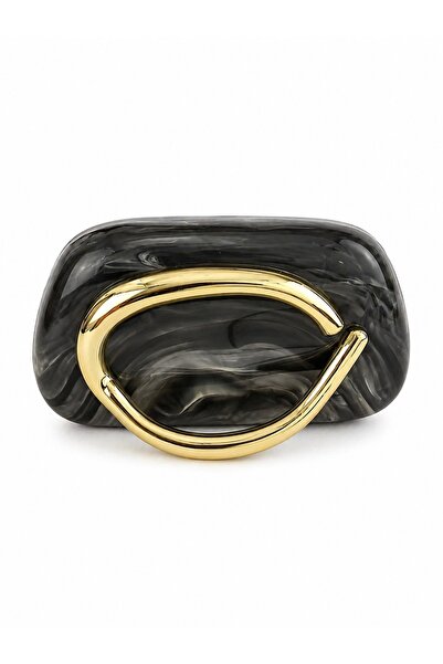Senza Vedere Ring Oval Tutma Detaylı Clutch Abiye Çanta