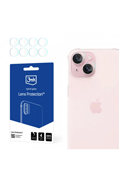 3MK Rear Camera Protection Film for Apple iPhone 15, Flexible Glass, Set of 4...