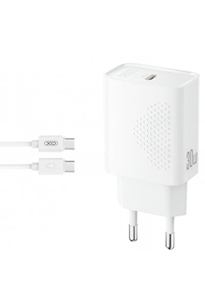 XO Design Incarcator Retea Cu Cablu USB-C L162, 30W, 3A, 1 x USB-C, Alb