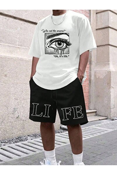bellanova Silatrend Unisex Oversize Shorts Set Short Sleeve T-Shirt Comfortab...