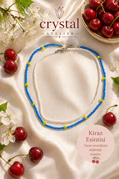Crystal Atelier 2-Piece Handmade Trendy Beaded Cherry Necklace