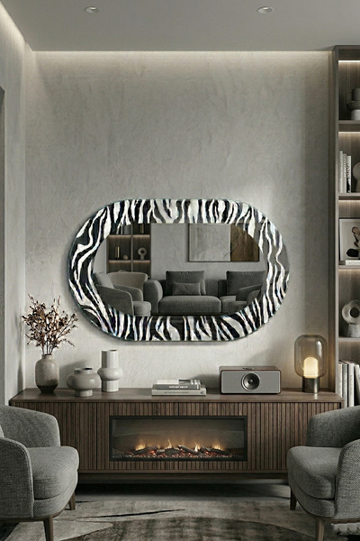 Decorita Dekor Camı ve Ayna | Egzotik Zebra Desenli Dekoratif Ayna | 720cm x ...