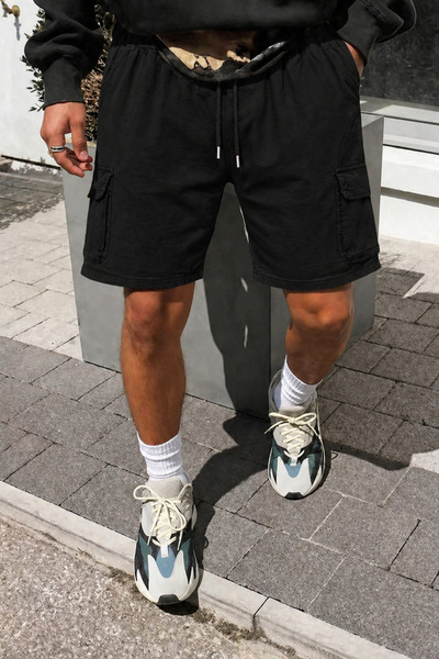 COOL TARZ Men's Cargo Pocket Elastic Waist Casual Shorts