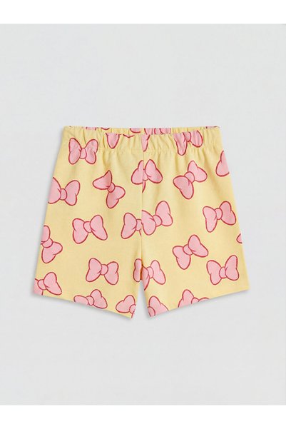 LC Waikiki Yellow Minnie Mouse Printed Girls' T-Shirt and Shorts from Güli̇s Gi̇ym