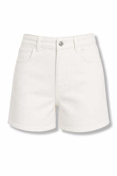 5in1Canpolat Εκρού Τζιν Σορτς 1001