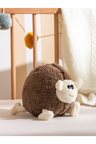 LC Waikiki LCW HOME MA BELLA Μπεζ Λούτρινο Μαξιλάρι Προβάτου με Φιγούρα Προβά...