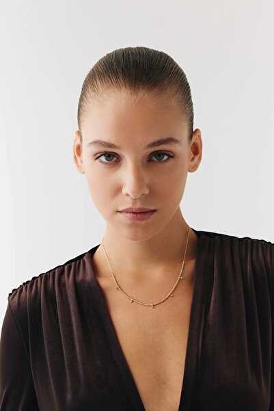 Goldium Jewellery Goldium Minimal Özel Tasarım Taşlı Kolye