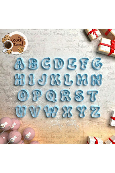 CookieKonsept 2cm Polimer Kil Kalıp Seti #106 - Bubble Harf Seti 2cm | Hobi H...
