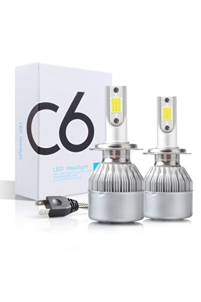 E-ANAMAG Σετ 2 LED αυτοκινήτου C6, H7, 36W, 3800 Lumens, 6000K, AUTO, 12-24 Β...