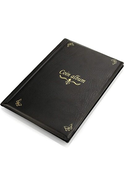 eR D L Άλμπουμ νομισμάτων με 150 διαφανείς θήκες, από συνθετικό δέρμα, 16×24 εκ.