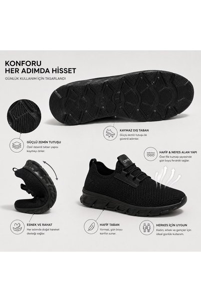 crybrands CRYB Günlük Rahat Hafif Fileli Unisex Spor Ayakkabı – Kaymaz Taban Slip-On