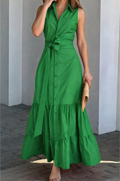 Kokosh moda Dugačka pletena haljina za žene sa prednjim dugmadima i detaljima...