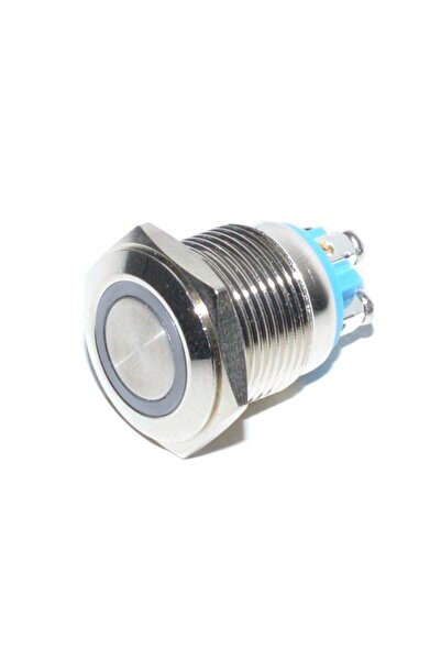 Stef's Cat Întrerupător metalic cu buton de 16mm, cu LED 12V și revenire.