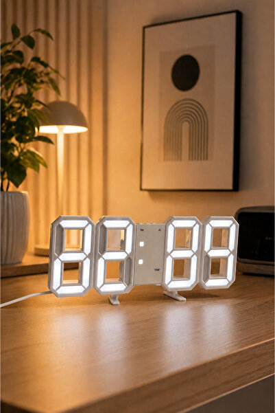 COCEM 3D LED Dijital Saat Masa Üstü | Büyük Ekran, Alarm, Gece Işığı, Modern ...
