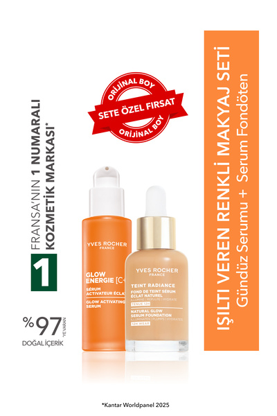 Yves Rocher Işıltı Veren Renkli Makyaj Seti- Serum Fondöten 30ml & Serum 30 m...