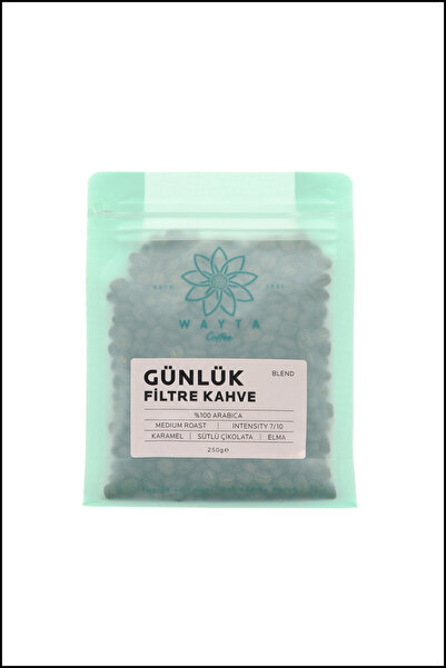 Wayta Coffee Günlük Filtre Kahve Çekirdeği 250 g –%100 Arabica Çekirdek Kahve