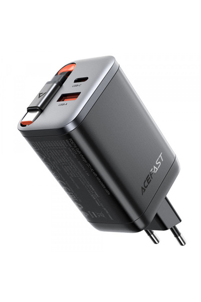 Acefast Καλώδιο Φόρτισης USB-C A111, 67W, 3A, 1 x USB-A - 2 x USB-C, Μαύρο