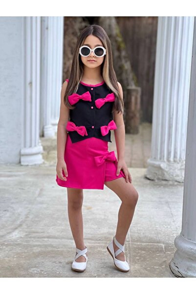 Lucky kidswear SET PENTRU FETE CU VESTĂ CU FUNDĂ, PANTALONI SCURȚI ȘI FUSTĂ