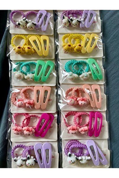 Çağla Accessories Cute Character Pen Clips and Rubber Band Clips Set (Random ...