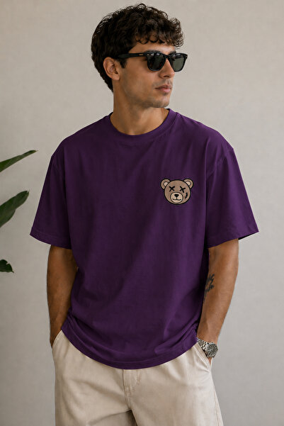 ArtYus Tricou oversize unisex cu imprimeu Minimal Teddy Bear – Tricou casual ...