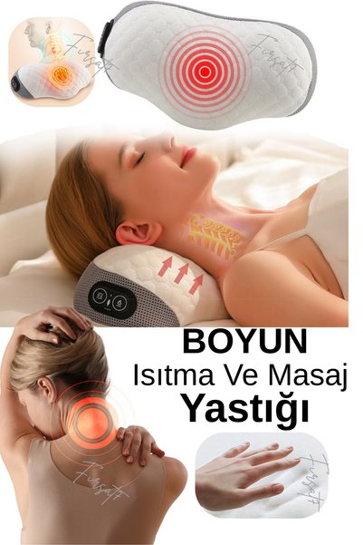 Fırsat7 YENİ MODEL Ortopedik Boyun Masaj Yastığı Aleti | Isıtmalı Titreşimli 3 Isıtma | 3 Masaj Modu Ortopedik Elektrikli Masaj Cihazı
