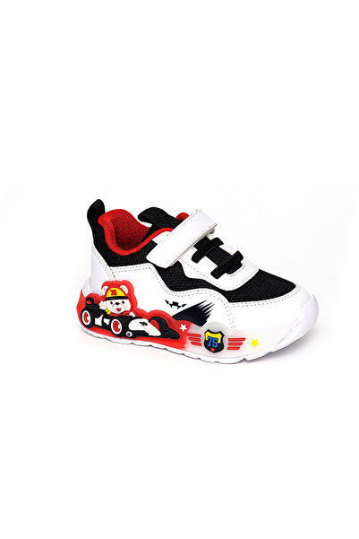 pepino 2185 Men's Baby Black-White-Red Lighted Sports Shoes