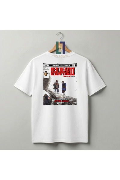 Grafftee Clothing Tricou unisex din bumbac premium, cu design Red Dead Redemp...