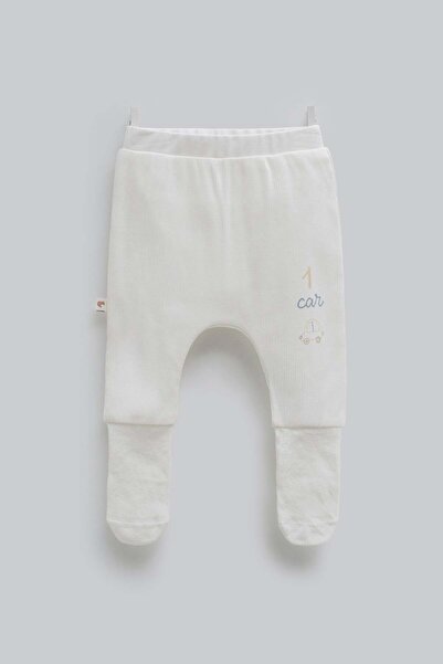 Caramell Baby Boy Car Print Socks and Sweatpants 0-9 Months Ecru