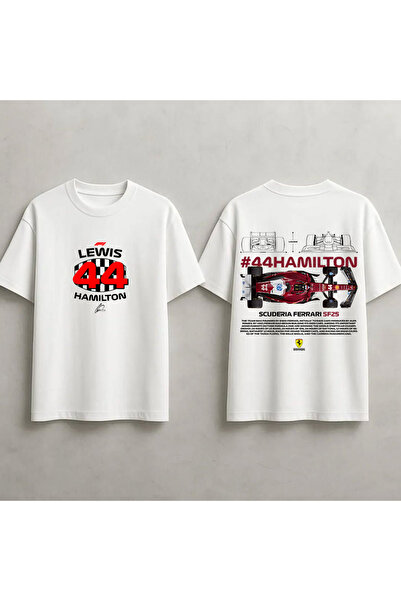 STİL-X Tricou oversize unisex cu imprimeu Lewis Hamilton, 100% bumbac