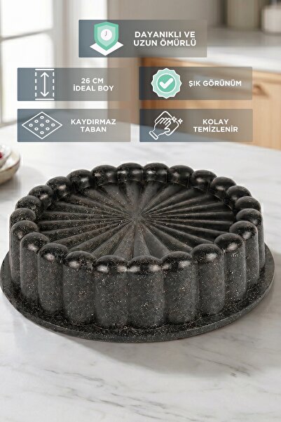 Evsane 26 cm Döküm Tart Kalıbı Kaydırmaz Tabanlı
