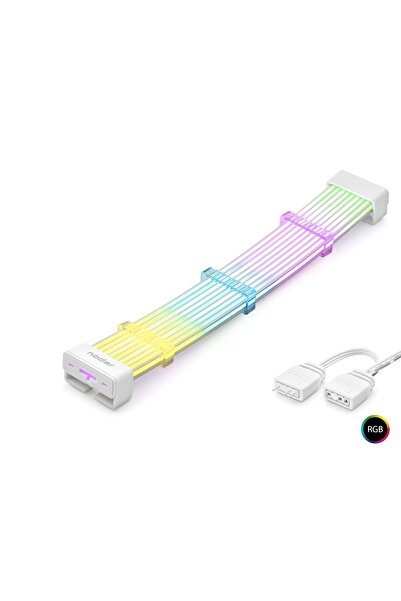 NODAR ND2813W 2x8 Pin ARGB PCIe GPU Güç Uzatma Kablosu Bükülebilir 2 mm 108 L...